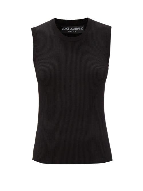 Matchesfashion.com Dolce & Gabbana - Rib-knitted Wool Sleeveless Top - Womens - Black