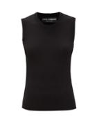 Matchesfashion.com Dolce & Gabbana - Rib-knitted Wool Sleeveless Top - Womens - Black