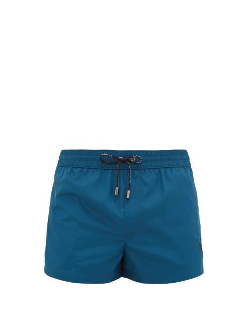 Matchesfashion.com Dolce & Gabbana - Logo-embroidered High-cut Swim Shorts - Mens - Blue