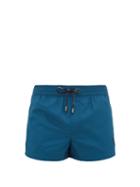 Matchesfashion.com Dolce & Gabbana - Logo-embroidered High-cut Swim Shorts - Mens - Blue