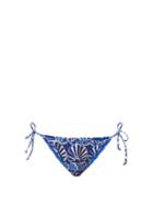 La Doublej - Shell-print Bikini Briefs - Womens - Blue Print