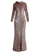 Matchesfashion.com Ashish - Rainbow Striped Sequin Embellished Silk Maxi Dress - Womens - Multi