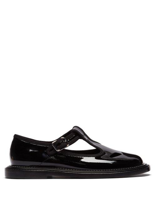 Matchesfashion.com Burberry - Patent Leather Dolly Loafers - Womens - Black