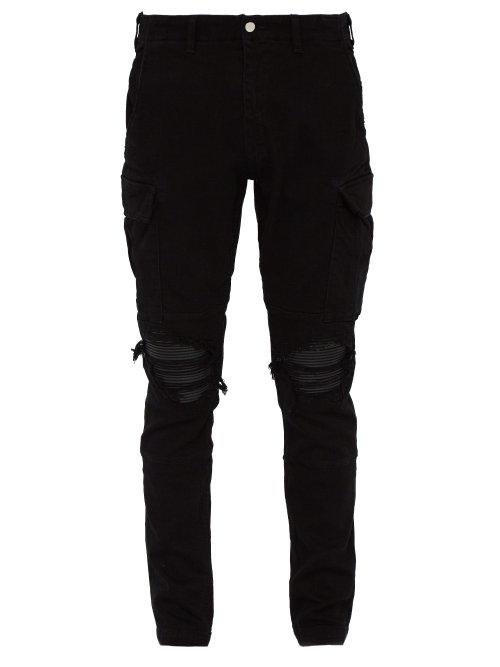 Matchesfashion.com Amiri - Mx1 Slim Leg Cotton Blend Cargo Trousers - Mens - Black