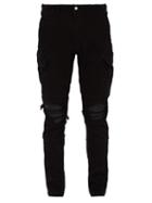 Matchesfashion.com Amiri - Mx1 Slim Leg Cotton Blend Cargo Trousers - Mens - Black