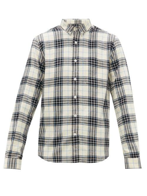 Matchesfashion.com Ami - Check Cotton Flannel Shirt - Mens - Blue White