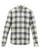 Matchesfashion.com Ami - Check Cotton Flannel Shirt - Mens - Blue White