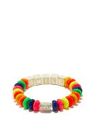 Lauren Rubinski - Smile Enamel & Sterling-silver Beaded Bracelet - Womens - Multi
