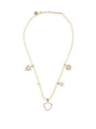 Matchesfashion.com Jade Jagger - Diamond, Gemstone & Pearl 18kt Gold Charm Necklace - Womens - Pearl
