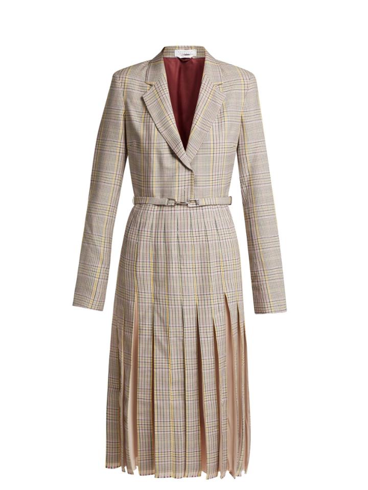 Gabriela Hearst Narciza Plaid Wool-blend Pleated Dress