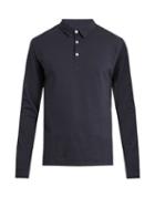 Matchesfashion.com Hamilton And Hare - Long Sleeved Cotton Polo Shirt - Mens - Navy