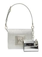 Dolce & Gabbana - Cubo Crystal-embellished Leather Shoulder Bag - Womens - Silver