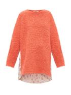 Matchesfashion.com Junya Watanabe - Floral Print Pliss And Boucl Knit Sweater - Womens - Coral