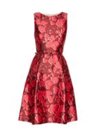 Oscar De La Renta Sleeveless Floral-print Mikado Dress