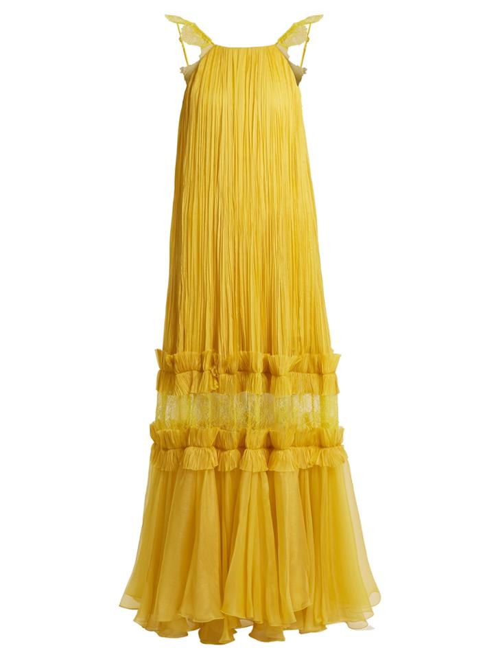 Maria Lucia Hohan Felicia Pleated Halterneck Tulle Gown