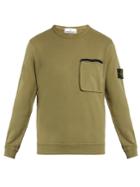 Stone Island Contrast-zip Cotton-jersey Sweatshirt