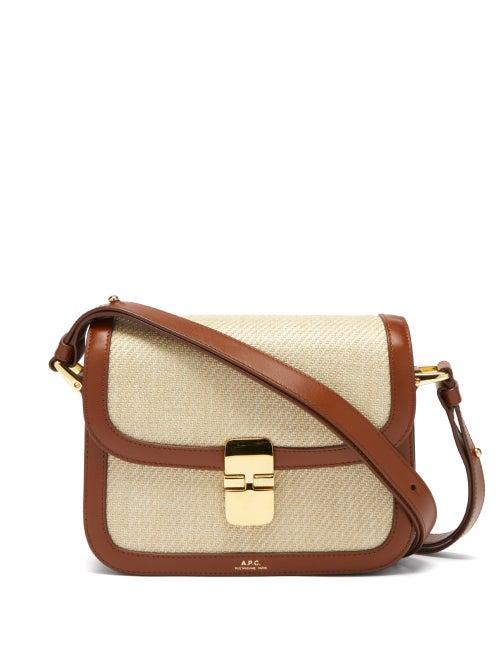 Ladies Bags A.p.c. - Grace Small Canvas Cross-body Bag - Womens - Tan Multi