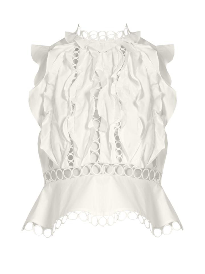 Zimmermann Winsome Lace And Ruffle-panelled Peplum Blouse
