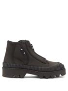 Matchesfashion.com Proenza Schouler - Zip-up Rubber And Canvas Boots - Womens - Black