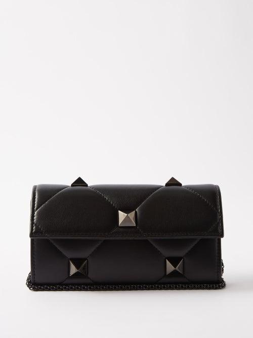 Valentino Garavani - Roman Stud Leather Cross-body Bag - Womens - Black