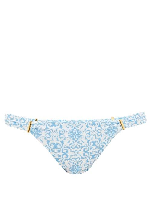 Matchesfashion.com Melissa Odabash - Martinique Tile-print Bikini Briefs - Womens - Blue Print