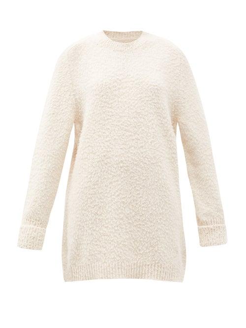 Matchesfashion.com Maison Margiela - Oversized Cotton-blend Sweater - Womens - Cream