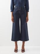 Cefinn - Leo Cropped Twill Relaxed-leg Trousers - Womens - Indigo