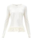 Matchesfashion.com Moncler - Ruffled-hem Wool Sweater - Womens - Ivory