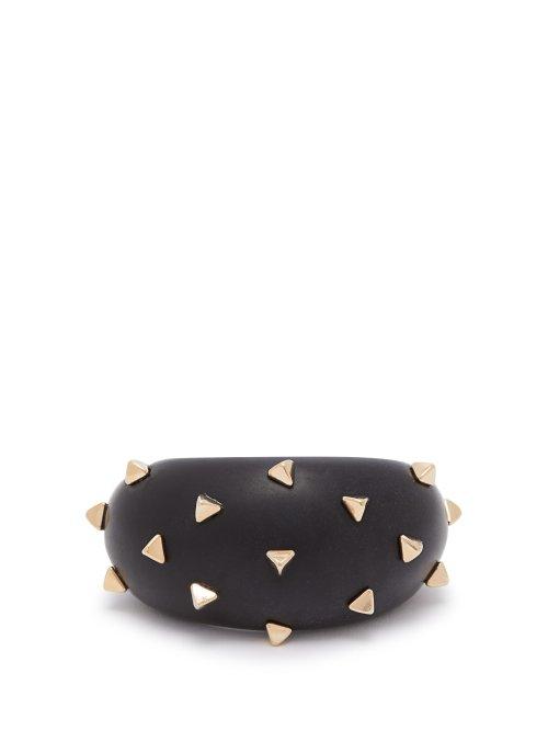 Matchesfashion.com Wai Wai - X Betina De Luca Studded Acrylic Bangle - Womens - Black
