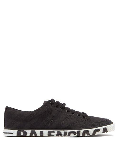 Matchesfashion.com Balenciaga - Match Logo Low Top Canvas Trainers - Mens - Black