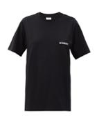 Matchesfashion.com Vetements - Front Back Logo-print Cotton-jersey T-shirt - Womens - Black