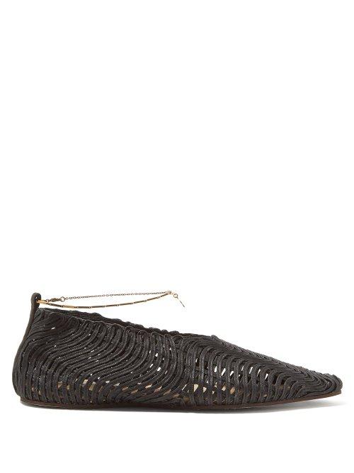 Matchesfashion.com Stella Mccartney - Ankle Bracelet Point Toe Flats - Womens - Black