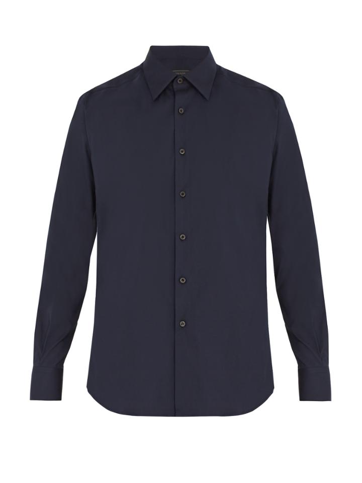 Prada Single-cuff Stretch Cotton-blend Shirt