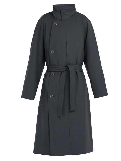 Matchesfashion.com Lemaire - Double Breasted Wool Gabardine Coat - Mens - Grey