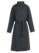 Matchesfashion.com Lemaire - Double Breasted Wool Gabardine Coat - Mens - Grey
