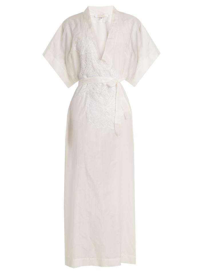 Lila Eugénie 1809 Lace-panel Cotton And Silk-blend Kaftan