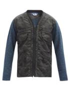 Matchesfashion.com Junya Watanabe - Camouflage-panel Nylon And Wool-tweed Jacket - Mens - Navy