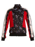 Msgm Floral-print Contrast-panel Track Top