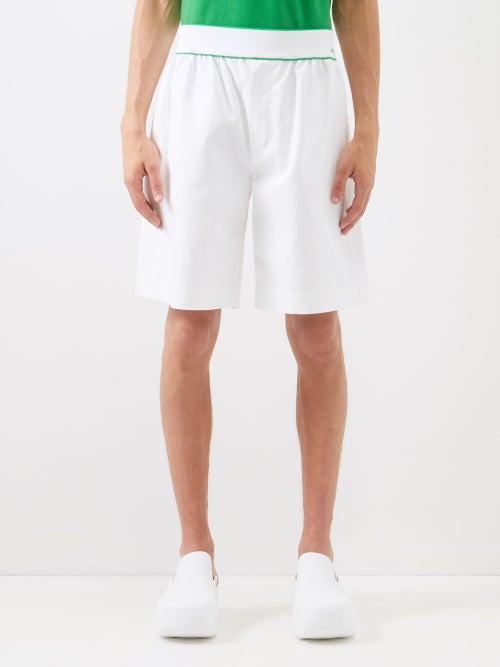 Bottega Veneta - Logo-jacquard Cotton-twill Shorts - Mens - White