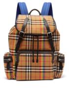Matchesfashion.com Burberry - Rainbow Vintage Check Cotton Backpack - Mens - Beige Multi