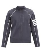 Matchesfashion.com Thom Browne - Four-bar Stripe Technical Compression Track Jacket - Mens - Dark Grey