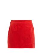 Matchesfashion.com Bella Freud - Alexa Cotton Corduroy Mini Skirt - Womens - Red