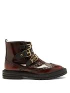 Burberry Everdon Brogue-detail Leather Ankle Boots