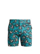 Matchesfashion.com Everest Isles - Drauper Explosion Palm Print Swim Shorts - Mens - Green Multi