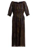 Matchesfashion.com Apiece Apart - Camellia Metallic Stripe Dress - Womens - Black Stripe