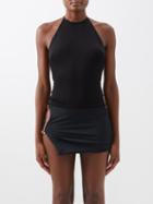 Louisa Ballou - Halterneck Stretch-jersey Top - Womens - Black