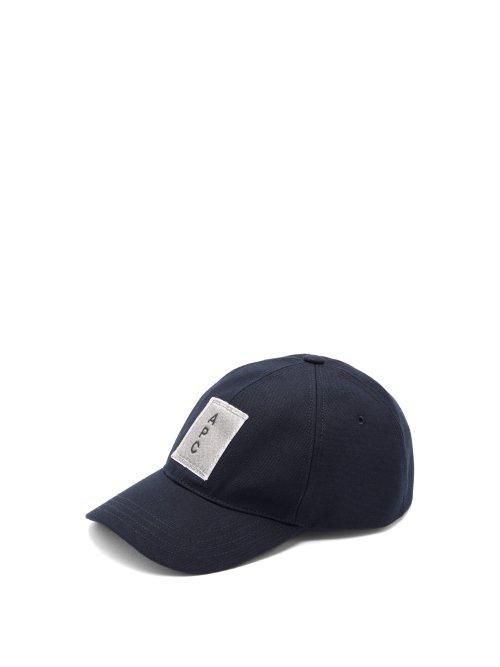 Matchesfashion.com A.p.c. - Amir Silkscreen Logo Cotton Cap - Mens - Navy
