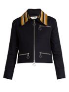 Wales Bonner Crochet-collar Denim Jacket