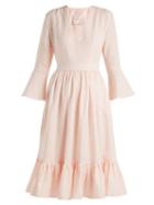 Matchesfashion.com Loup Charmant - Sea Island Tie Waist Linen Dress - Womens - Light Pink