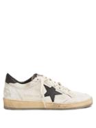 Matchesfashion.com Golden Goose - Ball Star Glittered Leather Trainers - Womens - White Black